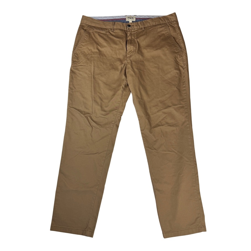 Perk Feel Good Chinos Mens 38x32 Slim Fit Stretch Dark Khaki Tan Pants